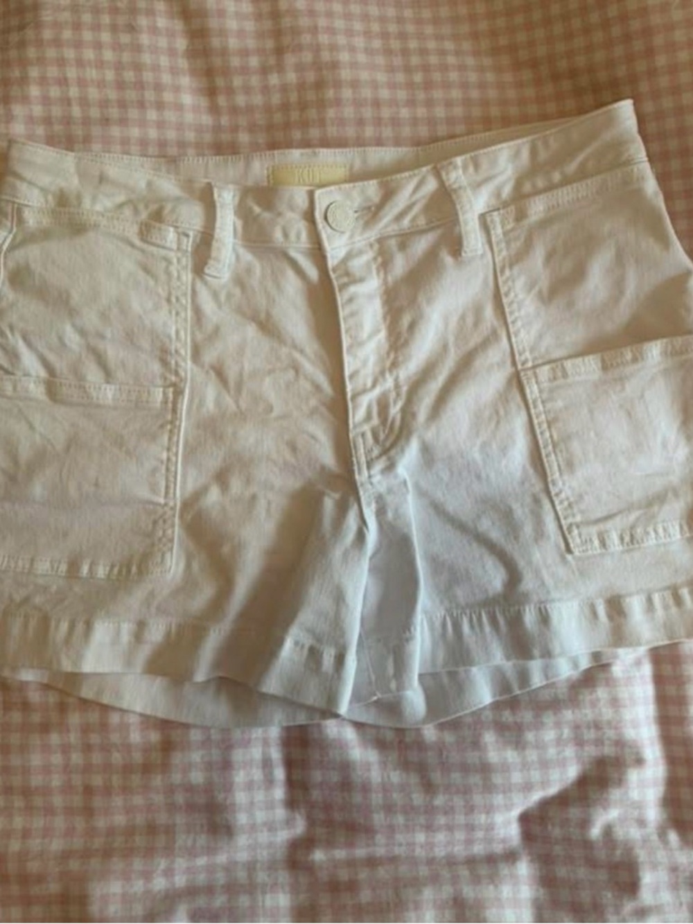 Kut from the Kloth White Front Pocket Denim Shorts